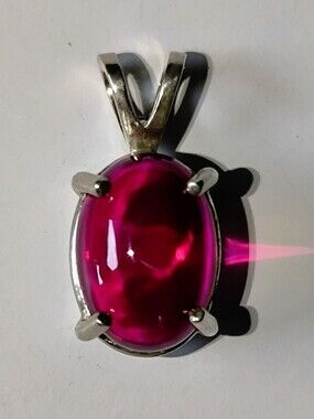Blood Red Lab Ruby In Sterling Silver Pendant